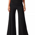 High-waisted fold-over wide-leg active pants for women, comfortable athleisure workout wear