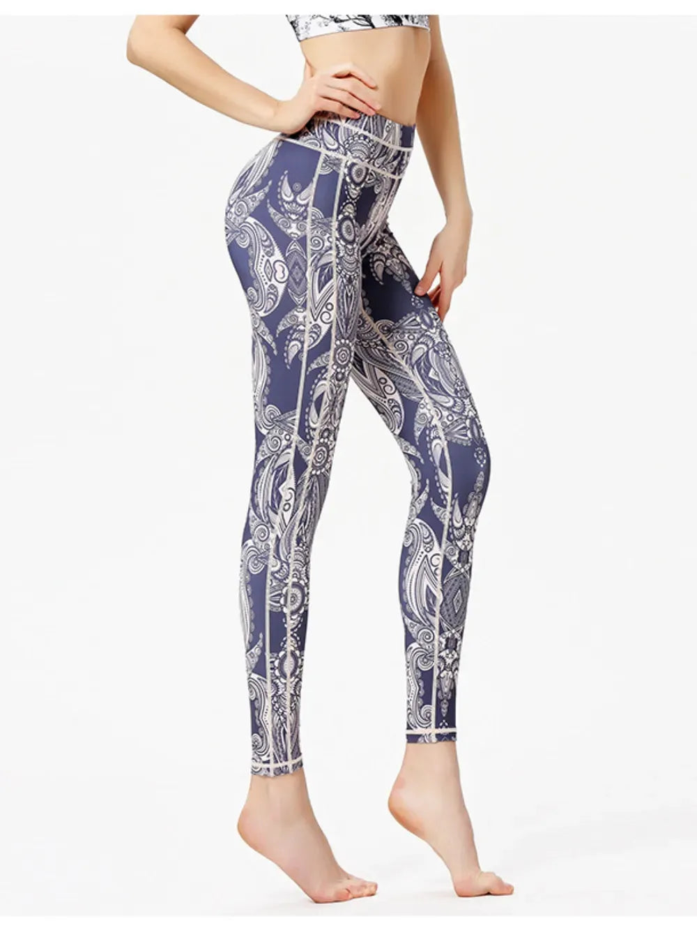Printed high waist active leggings for women, stylish workout and fitness wear